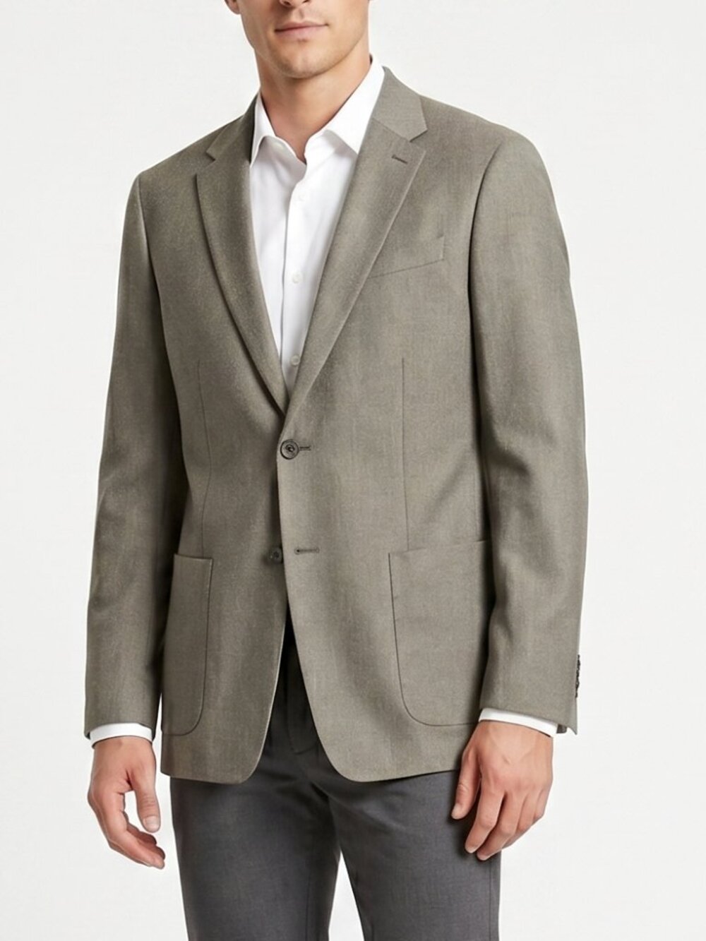 Banana Republic Linen Herringbone Blazer Sport Coat Tan Khaki 42L Long NWT